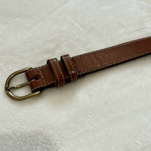 JOHN HENRY Women’s Vintage 80's Saddle Leather Belt - brown, size 32 - Picture 2 of 5